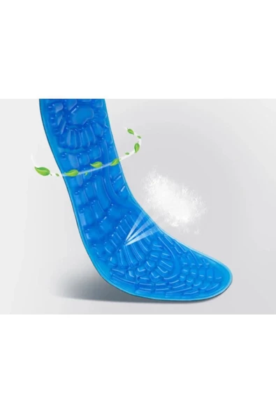 HT SAĞLIK Unisex Şok Emici Jel Ayak Astarı Mavi Tabanlık ürün görseli 1