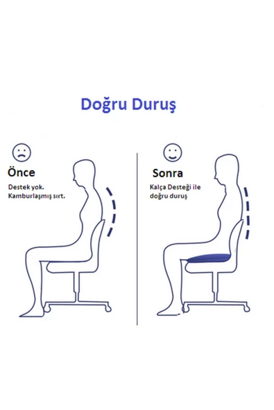 HT SAĞLIK Koltuk Minderi Çift Katmanlı Kelebek Şekilli Yastık Posture Kalça Kaldırma Oto Ve Ofis Koltuğu - 3
