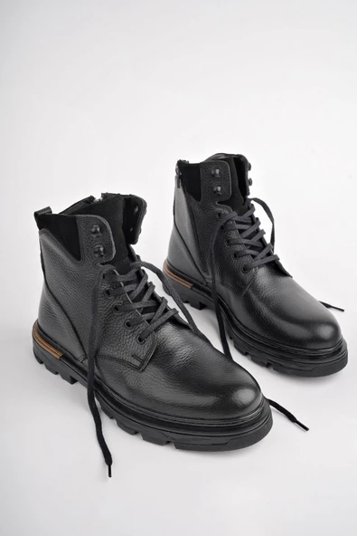 Muggo ALEXANDER Garantili Hakiki Deri Bağcıklı Fermuarlı Erkek Postal Bot - 12