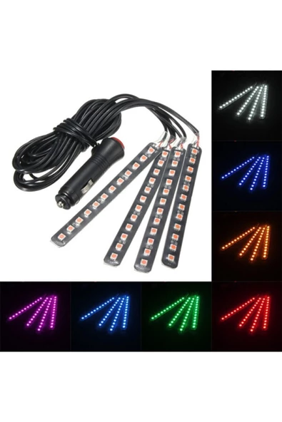 Car19 Araç Içi Kumandalı Ayak Altı Aydınlatma Rgb Led Ambiyans Işığı