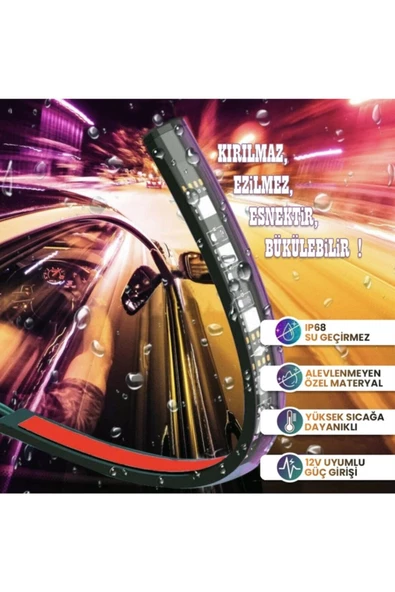 Car19 12 Led Ayak Altı Led Lamba Kumandalı Sese Duyarlı Çakmaklık Girişli Rgb Araç Içi Aydınlatma - 2