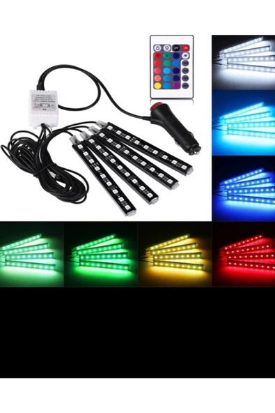Universal Araç Içi Kumandalı Ayak Altı Aydınlatma Rgb Led Ambiyans Işığı - 3