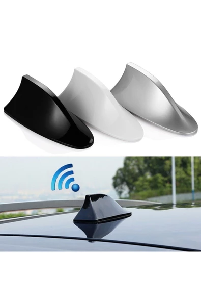 Car19 Elektrikli Shark Köpek Balığı Balina Anten Her Araca Uyumlu - Gümüş Gri - 2