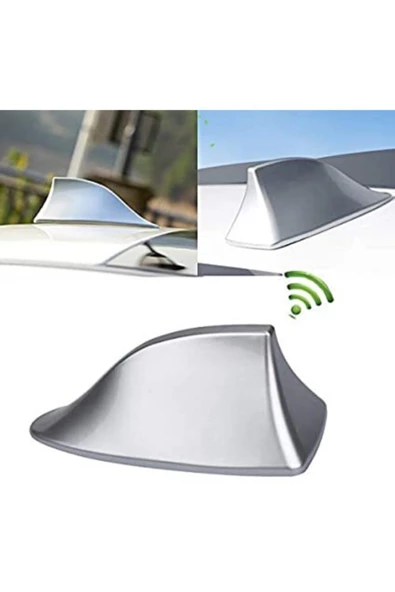 Car19 Elektrikli Shark Köpek Balığı Balina Anten Her Araca Uyumlu - Gümüş Gri