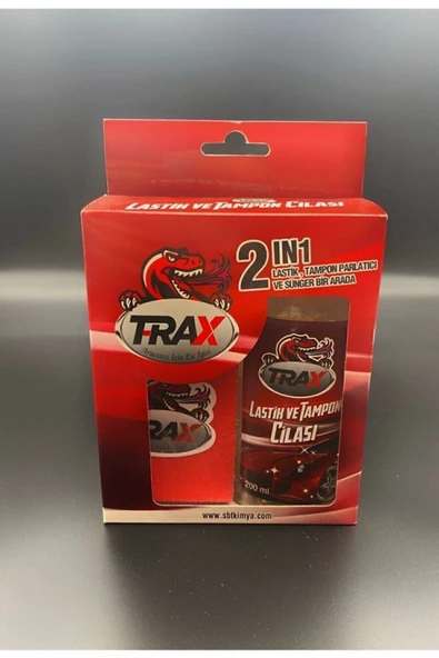 TRAX TRAX Lastik Parlatıcı Ve Tampon Cilası Süper Kalite 2'li Set Sünger + 200ml Cila