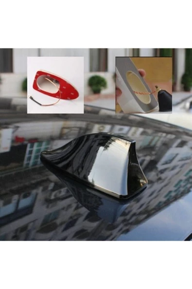Car19 Elektrikli Her Araca Uygun Siyah Shark Köpek Balığı Balina Tavan Anteni - 2