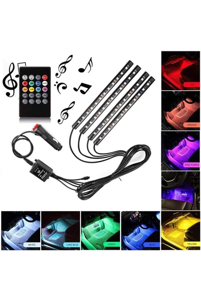 Car19 Ayak Altı Led 12 Ledli Lamba Sese Duyarlı Led Müziğe Duyarlı Led ayakaltıled - 2