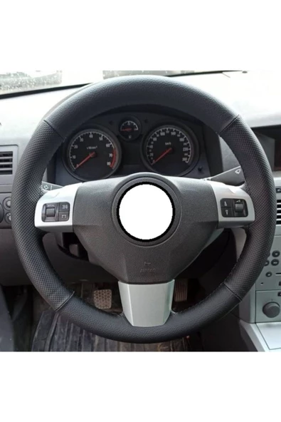 Car19 Noktalı Düz Sarmal Dikmeli Direksiyon Kılıfı Siyah Dikişli Kokusuz