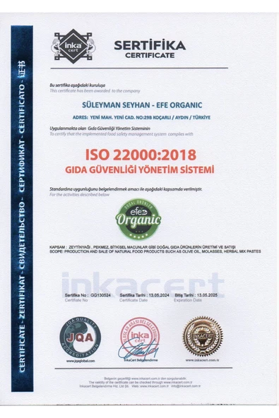 EFE ORGANİC   Efe Organic Ultra Natural Sızma Zeytinyağı 18 Litre Teneke - 3
