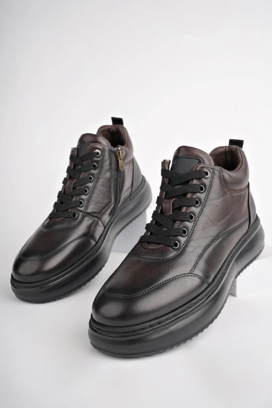 Muggo ARNOLD Garantili Hakiki Deri Bağcıklı Kışlık Erkek Casual Bot - 2