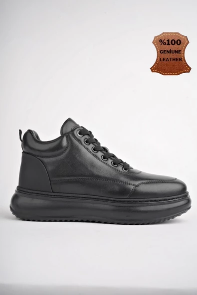 Muggo ARNOLD Garantili Hakiki Deri Bağcıklı Kışlık Erkek Casual Bot - 9