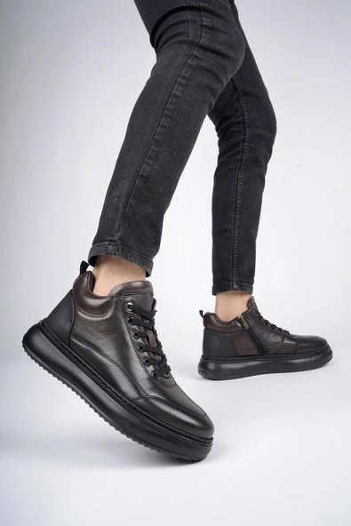 Muggo ARNOLD Garantili Hakiki Deri Bağcıklı Kışlık Erkek Casual Bot - 5