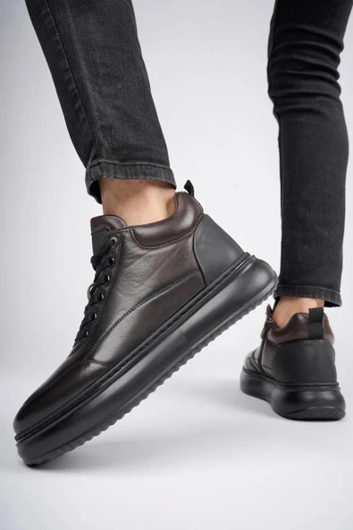 Muggo ARNOLD Garantili Hakiki Deri Bağcıklı Kışlık Erkek Casual Bot - 6