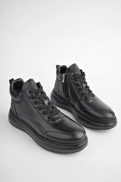 Muggo ARNOLD Garantili Hakiki Deri Bağcıklı Kışlık Erkek Casual Bot - 11