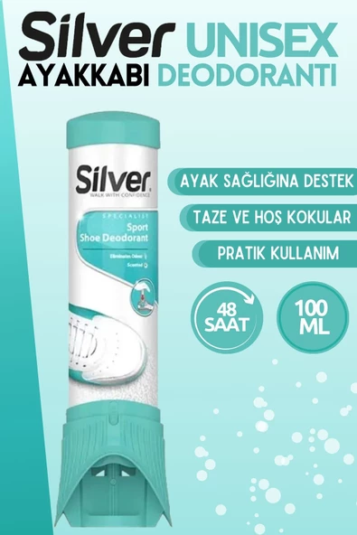 SİLVER Ayakkabı Deodorantı Koku Giderici Önleyici Sprey Fresh Up 100ml 1 Adet