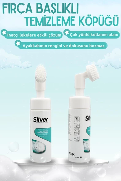 SİLVER Fırçalı Spor Ayakkabı Bakım Temizleme Köpüğü Güçlendirilmiş Formül 150 ML - 4