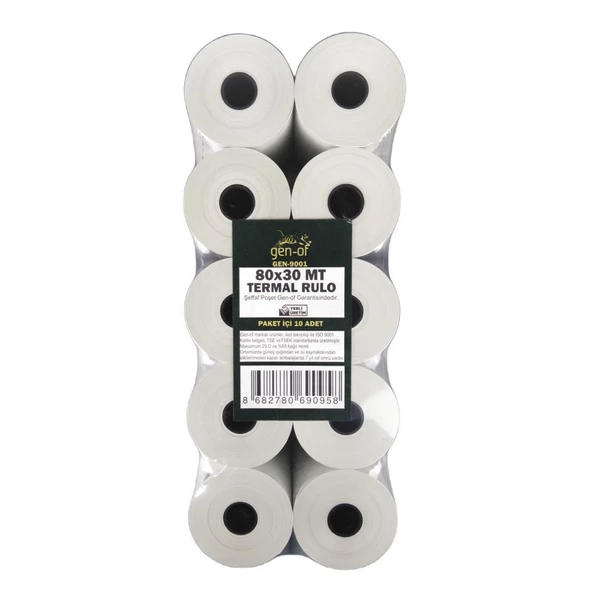 Gen-Of 80x30 Termal Rulo Pos Rulosu 200 lü ( 1 Koli ) - 2