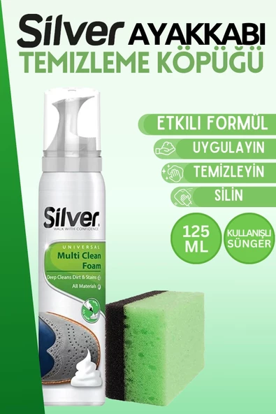 SİLVER Spor Ayakkabı Deri Ve Kumaş Temizleme Köpüğü 125 ml