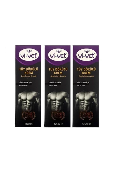 Vivet For Men Erkek Tüy Dökücü Krem 125 ml X 3 Adet