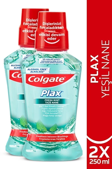 Plax Taze Nane Ağız Bakım Suyu 250 ml x 2 Adet