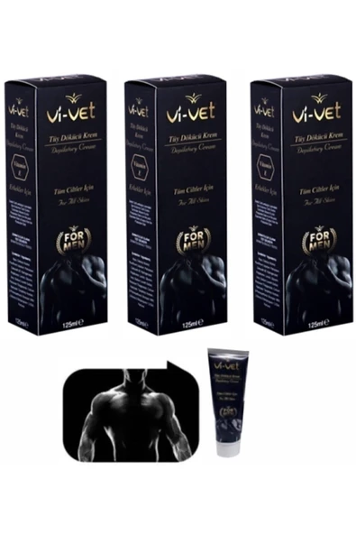 Vivet For Men Tüy Dökücü Krem 125 ml X 3 Adet