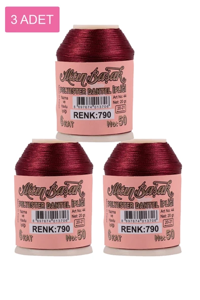 3 Adet Altınbaşak Oya ve Dantel İpi 20 gr -    - No: 790