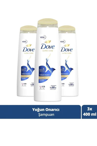 Ultra Care Saç Bakım Şampuanı Yoğun Onarıcı Yıpranmış Saçlar Için 400 ml X3 Adet