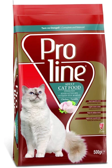 Proline Kısırlaştırılmış Yetişkin Kedi Maması Tavuklu 0,5 Kg