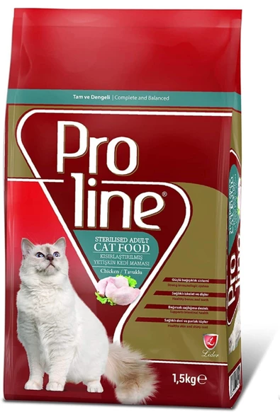 Proline Kısırlaştırılmış Yetişkin Kedi Maması Tavuklu 1,5 Kg %100 Orjinal