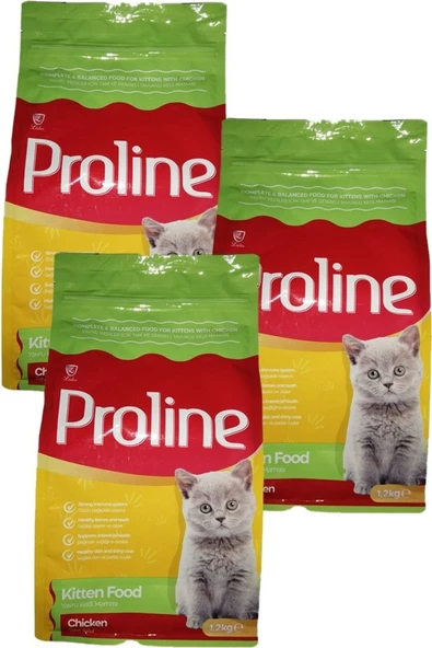 Proline Yavru Kedi Maması Tavuklu 1200 gr X 3 Adet