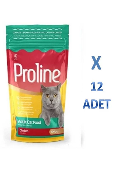 Proline Tavuklu Yetişkin Kedi Maması 400 gr x 12 Adet