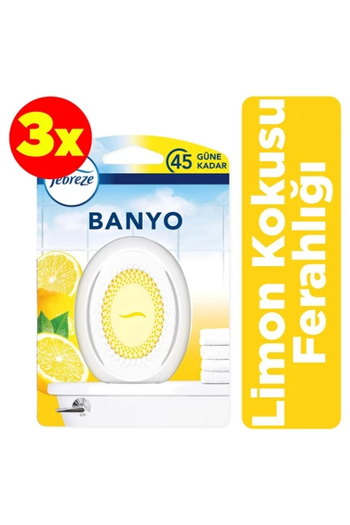 Hava Ferahlatıcı Banyo Oda Kokusu Limon Kokusu Ferahlığı X3