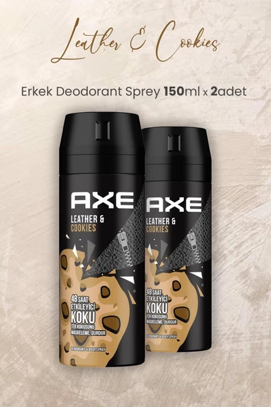 Leather & Cookies Erkek Deodorant Sprey 150 ml x 2 Adet