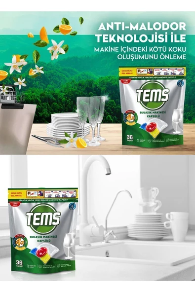 4 Etkili Bulaşık Makinesi Kapsül Deterjanı 36'lı Yerli Ürün Anti Malodor Teknolojisi %100 Türk Malı - 2