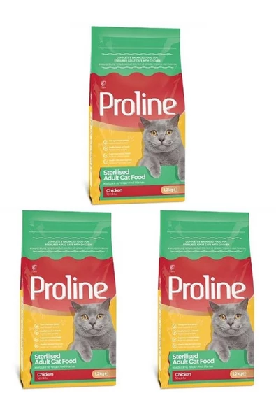 Proline Kısırlaştırılmış Kedi Maması 1,5 Kg X 3 Adet