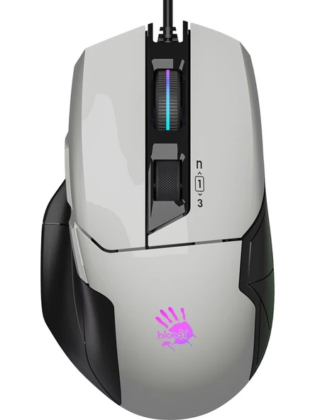 Bloody W70 Max Beyaz RGB Optik Kablolu Oyuncu Mouse