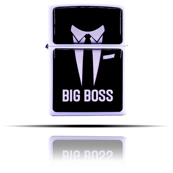 Big Boss Beyaz Zippo Tarzı Benzinli Çakmak - 2