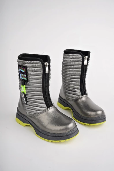 Muggo BLOOM Garantili Çocuk Tırtıklı Taban İçi Polar Önü Fermuarlı Yağmur ve Kar Botu - 8