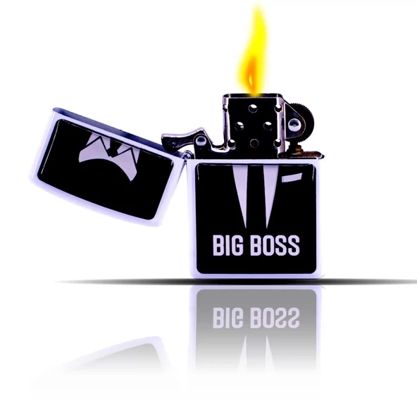 Big Boss Beyaz Zippo Tarzı Benzinli Çakmak