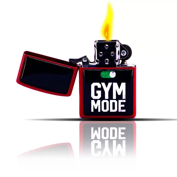 GYM MODE ON KIRMIZI GIFTSOME BENZİNLİ ÇAKMAK