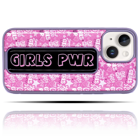 Apple IPhone 13 Uyumlu Girls Power Pembe Mor Yumuşak Silikon Telefon Kılıfı