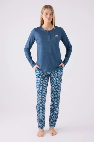 Pierre Cardin 8882 Kadın Uzun Kol Pijama Takım