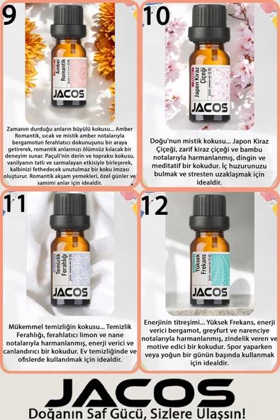 12'li Ekonomi SET Esansiyel Uçucu Yağı Buhardanlık Difüzör Esansı Oda Kokusu - 4