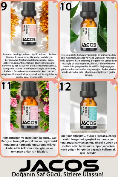12'li Ekonomi SET Esansiyel Uçucu Yağı Buhardanlık Difüzör Esansı Oda Kokusu - 4