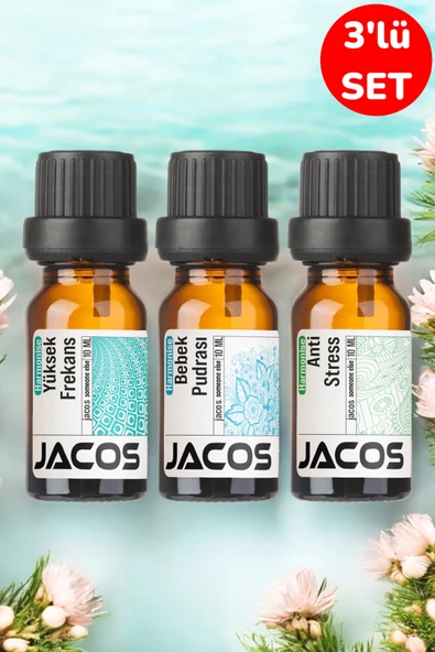 Frekans,Pudra,Anti Stress Esansiyel Uçucu Yağı Buhardanlık Difüzör Esansı Oda Kokusu 3'lü SET
