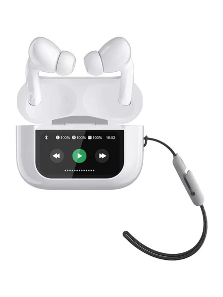 Logia Touch Screen LED Ekranlı Bluetooth Kulaklık Beyaz - 3