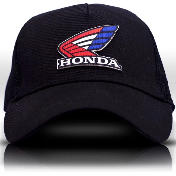 Honda Retro Siyah Fileli Motogp Şapka, Unisex Beyzbol Motor Sever Şapkası, Motorcu Trucker Cap