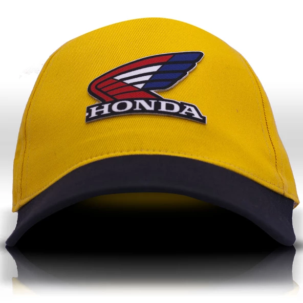 Honda Retro Sarı Motogp Şapka, Unisex Beyzbol Motor Sever Şapkası, Motorcu Trucker Cap