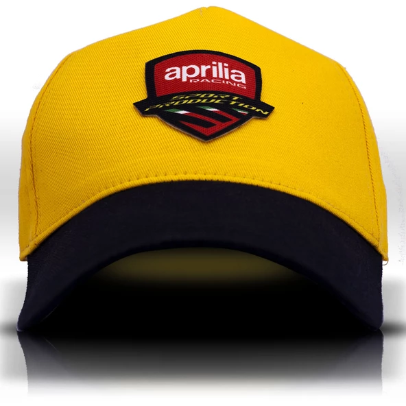 Aprilla Racing Sarı Motogp Şapka, Unisex Beyzbol Motor Sever Şapkası, Motorcu Trucker Cap