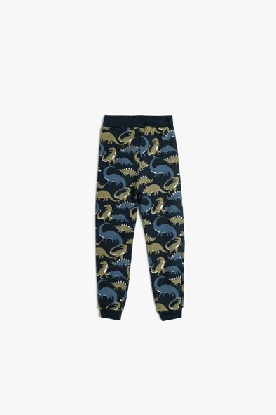 Koton Erkek Bebek Pamuklu Eşofman Altı Dinozor Baskılı Beli Bağcıklı Şardonlu - 2